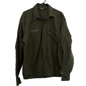 Hard Yakka Shirt Mens XOS Green Ripstop Workwear Long Sleeve Utility Tactical